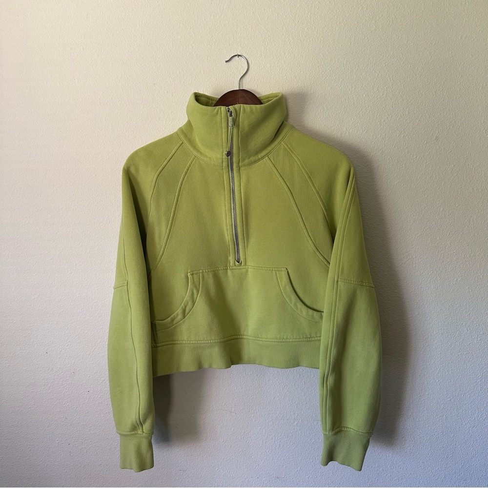 XS/S Lime Green Lululemon Oversized Scuba Half-Zip Hoodie